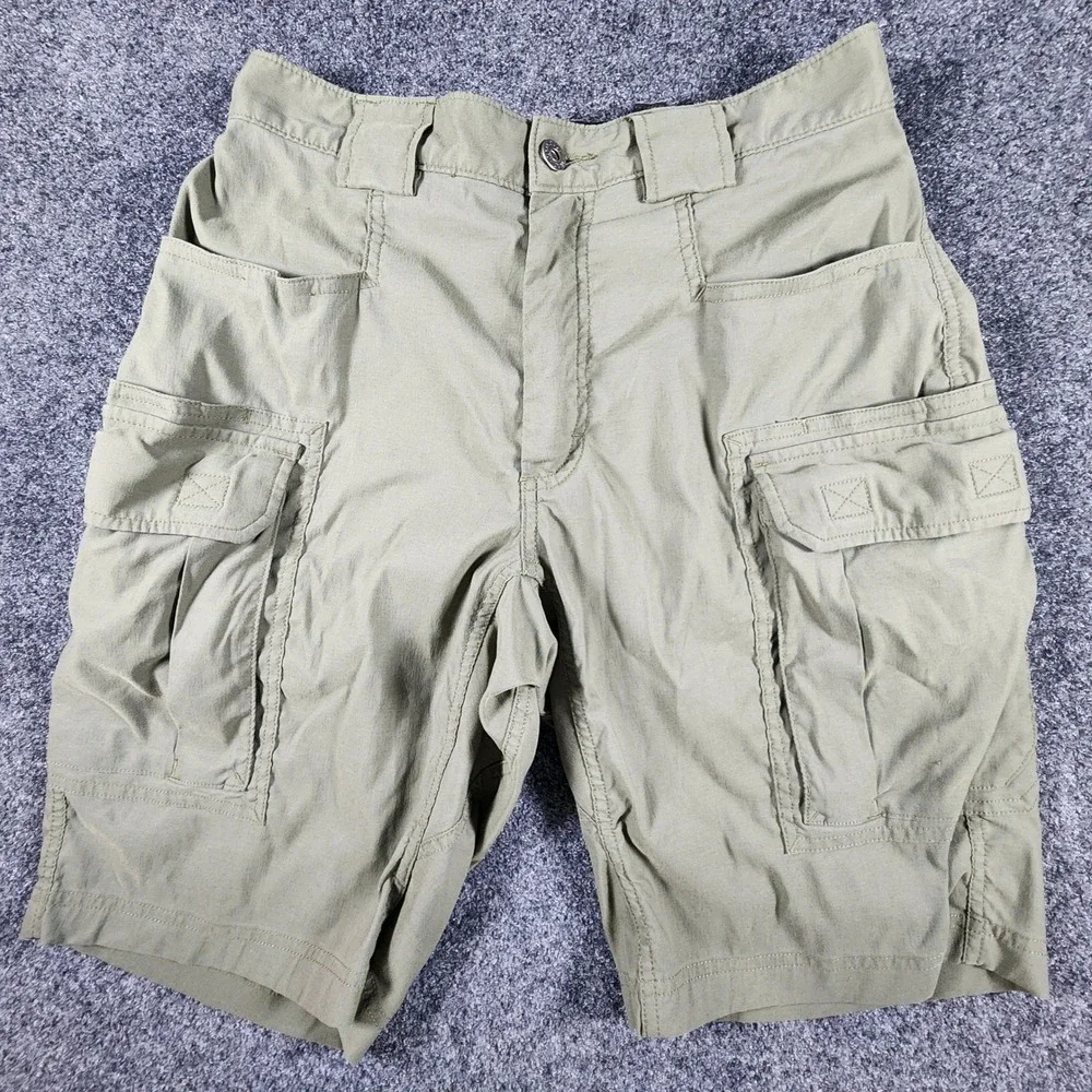 Duluth Trading Co Cargo Shorts Mens Size M Army Green Nylon Spandex 11
